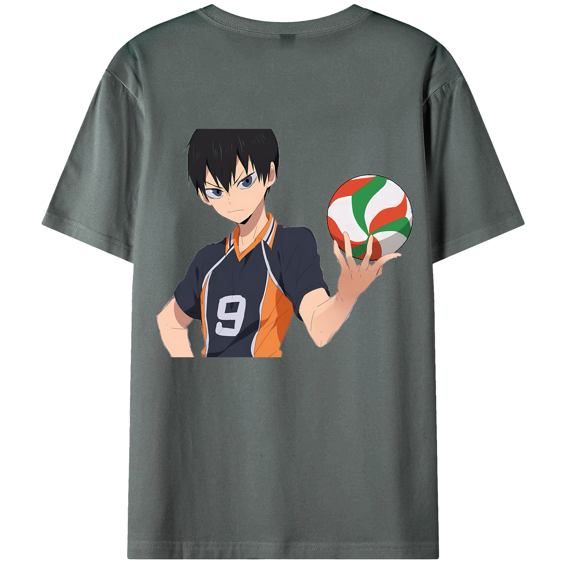 （画像用） ハイキュー!! Haikyu!! 綿100％ メンズ半袖Tシャツ（バックプリント） 通気性